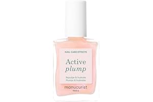 Manucurist Active Plump Esmalte y Cuidado de uñas - Colágeno - Hidratante de uñas con Brillo Ultra Brillante Baby Rose Efecto de Relleno Instantáneo - Voluminizador de uñas - Vegano a Base de Plantas