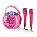 Produktbild AUNA SingSing Mobile Karaoke-Anlage Set Karaoke-Player (Multicolor-LED-Lichteffekt, A.V.C-Funktion, programmierbar, Batteriebetrieb möglich, inkl. 2 x dynamisches Mikrofon) rosa