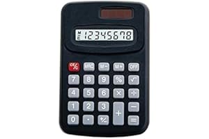 MSC Mini Battery/Solar 8-Digit Pocket Calculator Ideal Stationery for School/Office 1pc