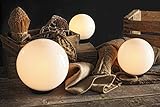 Kugelleuchten 3er SET, Gartenbeleuchtung 25 cm, 30 cm & 40 cm Ø, Außenleuchten, weiße Gartenlampen, Innen & Außen, Gartenkugeln für Energiesparlampen E27 & LED - 230 V & 23W, Kugellampen mit IP44 - 4
