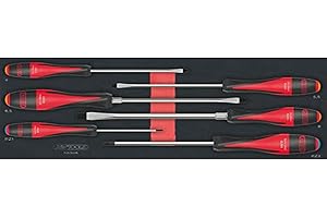 KS Tools 713.5016 - Module de tournevis Fente - Pour vis POZIDRIV® - Gamme ULTIMATE® - Empreinte des outils découpée au laser - Mousse imputrescible - 6 pièces