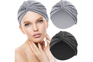 OTTYMO 2 Pcs Gorros Turbantes para Mujeres 48~70cm Gorros para Dormir Pañuelos Quimioterapia Gorros de Algodón para Quimioterapia Turbantes Oncológicos Mujer Gorro Turbante para Mujer Pérdida de Pelo