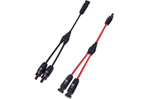 SUPECESORIO Solaire Panneau Câble Connecteur, Y Type Connecteurs Solar, 1 à 2 branches Y Connecteurs Solairede Adaptateur, Câble Solaire 4mm², Panneaux Solaires, Rouge Et Noir, Connecteur MC4