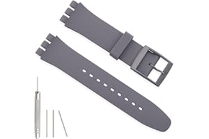Hijiawee Cinturino in silicone per Swatch 17 mm 19 mm 20 mm, cinturino di ricambio impermeabile per orologio Swatch 20 mm/19 mm/17 mm per donne e uomini