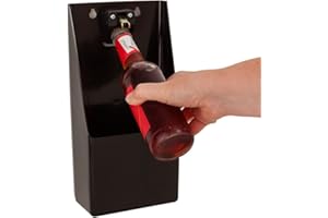 Beaumont plástico tm pub barra de pie / abrelatas de la botella montado en la pared y catcher, negro, 30 cm x 15,2 cm x 8,6 cm