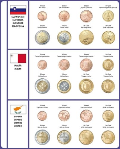 Preisvergleich Produktbild Lindner 8450-36 Vordruckblatt EURO COLLECTION: Kursmünzensätze Slowenien / Malta / Zypern