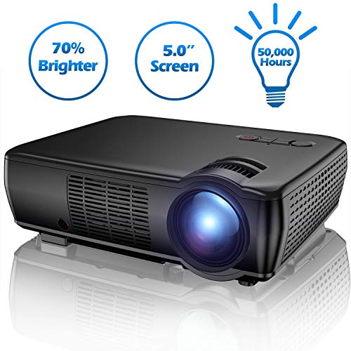 Proyector Multimedia TENKER para Cine en casa, Mini proyector LCD de 5 Pulgadas, 2400 lúmenes, Full HD con Pantalla de 176 Pulgadas, soporta 1080p, HDMI, VGA, AV, USB, para Interiores y Exteriores