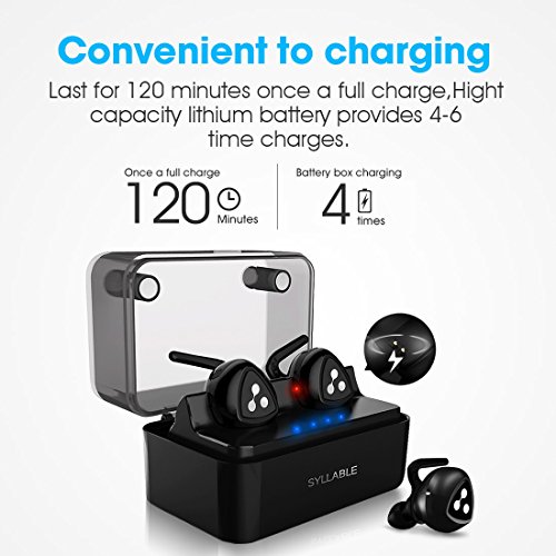 Auriculares Bluetooth Syllable D900 mini Auriculares deportivos in ear Bluetooth 4 2 Manos Libres con microfono con Caja de Carga para iPhone y otros Smart Phones-Negro reviews Auriculares Bluetooth Syllable D900 mini Auriculares deportivos in ear Bluetooth 4 2 Manos Libres con microfono con Caja de Carga para iPhone y otros Smart Phones-Negro