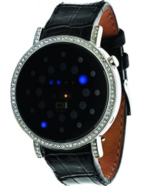 Thumbs Up. 32Blue LED WITH RHINESTONES and Steel Case binors502b1–Armbanduhr Unisex