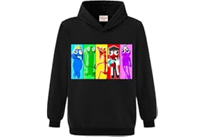 FORLCOOL Rainbow Friends Merch Enfants Sweat à Capuche Garçons Filles Coton Top Youtube Pull 3-13 Ans