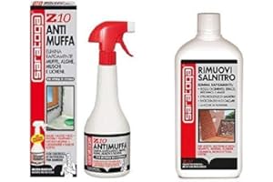 SARATOGA ANTIMUFFA ANTIMUFFA Kit Composto da ANTIMUFFA SPRAY Z10 1000ml e RIMUOVI SALNITRO Z20 1000ml