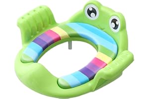 huahuajia RéDucteur Toilette Enfant SièGe RéDucteur WC pour Enfants AntidéRapant avec PoignéEs Et Assise RembourréE Adaptateur Cuvette BéBé Green