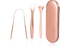 Yesaler Zungenschaber Edelstahl Zungenreiniger mit Metall Etui Oral Care Kit 3 Stück für Erwachsene Saubere Zunge Frischer Atem