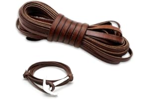GIDWRIY Tiras de Cuero 5 mm x 5 m, Cinta Marrón, Cordones para Colgantes y Bricolaje
