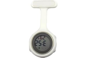 SagaSave Montre Infirmiere pour Blouse, Montre D'infirmière électronique Affichage Numérique Silencieuse et Lumineuse avec Clip pour Médecin, Femme et Homme
