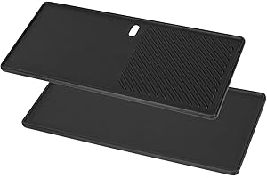 WELL GRILL 43 x 20,5 cm, piastra in ghisa 1/3 per Enders Monroe Pro 3, Boston 3 & Colorado 3 e la maggior parte dei barbecue a gas, piastra in ghisa Plancha Grill Accessori