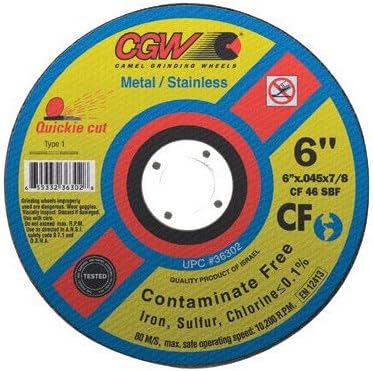 Quickie Cut? Contaminate Free Cut-Off Wheels - 4-1/2x.045x7/8 t1 wa36-t-bf cf quickie cut [Set of 10]