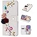Produktbild CmNo1 iPhone 7 Plus Brieftasche Ball iPhone 8 Plus Fall Bling Diamond Perlen Glänzend Glitzer PU Lleder Kartenschlitz Flip Beutel Handtasche Kickstand für iPhone 7 Plus(Blumen)
