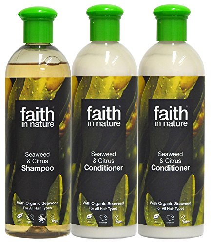 Faith In Nature Seaweed & Citrus Shampoo & 2 x Conditioner Trio