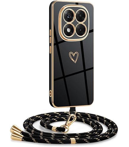 SEAHAI Cover Per Xiaomi Redmi Note 14 Pro 5G / POCO X7 5G - Custodia Morbida TPU Con Brillantini E Motivo Sfumato Oro - Antiurto - 2
