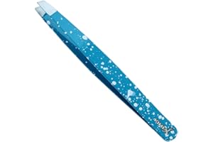 Kimex London Professional Eyebrow Tweezers - Stainless Steel Tweezers for Precise Grooming of Eyebrows & Ingrown Hair - for Men & Women (Ocean Blue)