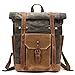 Produktbild xiaodiu Tuch Tasche tragbar Wasserdicht Rucksack Öl Wachs Bag Travel Herren Rucksack Vintage Leder Leinwand Tasche, Armee Grün