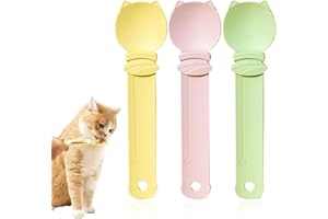 BOPRKTM 3 Stück Katzenstreifen Quetschlöffel Feeder Katzenfutter Löffel für Snack Katze Haustier Futterspender Katzen Spoon für Cat Treats Squeezable Leckerli Spenderlöffel Flexibler Haustierlöffel