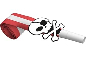 Folat 27478 Décoration pirate anniversaire enfant - Sifflets de Fête - Pirate Party - 6 pièces - fille garçon pirate Party