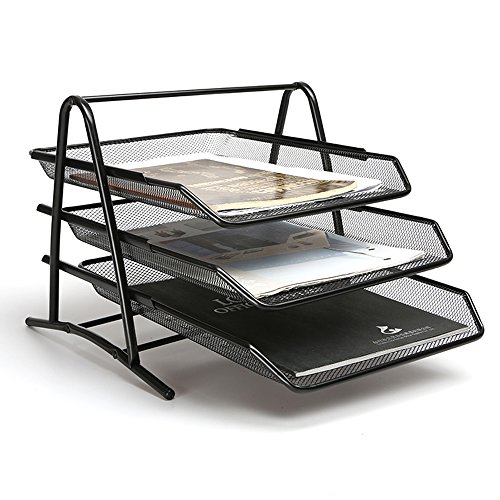 ABO Briefablage Office mit 3 Fächern, Drahtmetall, schwarz, Ly-9205 - 2