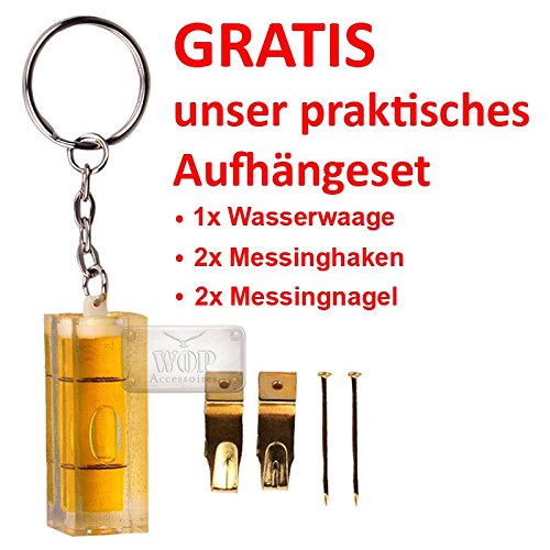 Bilderrahmen Fotorahmen Bilder Bilderhalter Fotoleine aus MDF für 12 Fotos mit Holz-Klammern zum Aufhängen inkl. Aufhängeset - 4