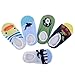 Pinksee Baby Infant 5 Pairs Cotton Animal Stripes Anti Slip Booties Socks 0-18 months (Boys)