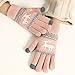 Produktbild Winter gloves-auykoop Damen Strick Touchscreen SMS Dick Plüsch Warm Fashion Weihnachten Elk Thermo fahren Handschuhe Touch Screen Handschuhe für Weihnachten Geschenk hellrosa