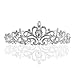 TINKSKY Wedding Bridal Prom Shining Crystal Rhinestones Crown Tiara Headband (Silver)