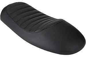 EBTOOLS - Selle per moto in pelle ecologica in poliuretano, stile Café racer vintage, sella piatta imbottita (stile B)