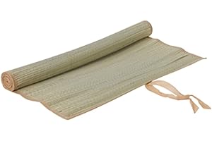 La zappa Estera de playa y camping de paja plegable con cordón 180 x 60 cm (Beige)