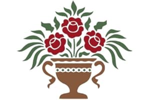 CFSUPPLIES ROSE URN (A4) Airbrush, Wall Art , Paint Stencil, Genuine Mylar Re-Useable 125 micron