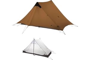 MOXIHIKE 3FULGEAR Lanshan Tente de camping 2 personnes ultralégère 3/4 saisons professionnelle 15D Silnylon 15D pour camping, escalade, randonnée