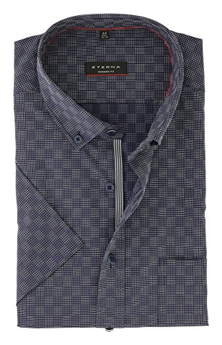 Preisvergleich Produktbild ETERNA Kurzarm Hemd MODERN FIT kariert blau 41-H Halbarm