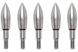 BDKMMS Archery Field Points, 5Pcs 100/150/200/250/300/350 Grains Stainless Steel Archery Arrow Tips Field Point Arrowheads for Field Target Practice & Shooting