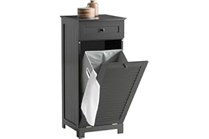 SoBuy Mobile porta biancheria per bagno con cassetto e cesto Portabiancheria Biancheria sporca L40*P38*A90cm BZR73-DG