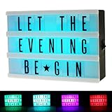 FÜR FARBENFROHE: Die Leuchttafel wechselt automatisch ihre Farbe und leuchtet in fünf verschiedenen Farben (blau, grün, rot, orange und pink).