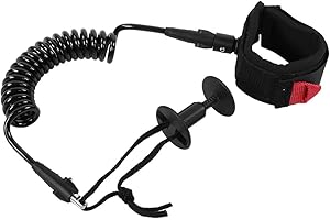 Focket Bodyboard Leash, Manchette rembourrée en néoprène rembourré léger et Confortable, enroulé avec Un étui de Ceinture de 5,5 mm (Noir)
