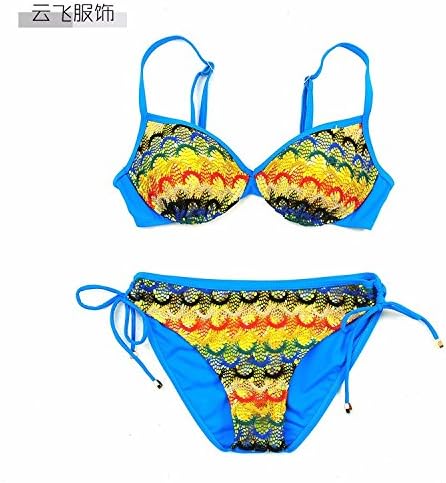 GK-Multicolor fish squamous swimwear-women's bikini swimwear,Blue,48