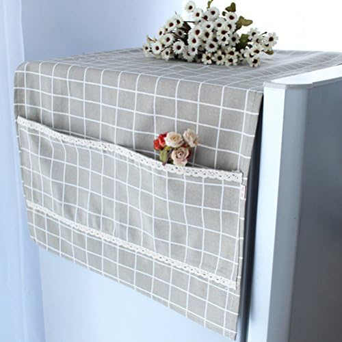 Qearly Practical and Durable Fabric Dust Free Cover Dust Cover Fridge Cover Gray