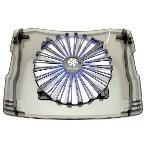 Plexiglas - Notebookkühler 15'' für Laptop, Notebooks, etc. mit blauer Beleuchtung