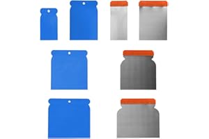 CATOR Spatule en plastique, Lot de 8 spatules pour surfaces pour travaux précis, spatule enduit, spatule carrosserie, mastic carrosserie, spatule plastique, Spatule pour carrosserie