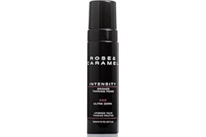 Rose & Caramel Intensity Dark - Ultra Dark Bronzed Self Tanning Mousse 200ml. Bronze, Sunless Self Tanner, Hydrating. Extra Dark Fake Tan, Award Winning, Natural, Cruelty Free, Vegan, Best Tan