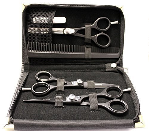Hairdressing Barber Scissors Set with 1 x 6" Scissors, 1 x 6" Thinning Scissors and 1 x 5.5" Barber Scissors, Great Value