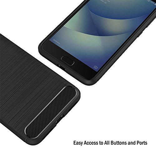 Funda ASUS Zenfone 4 Max ZC554KL  AICEK Negro Silicona Fundas para ASUS Zenfone 4 Max Pro ZC554KL Carcasa ASUS Zenfone 4 Max Plus ZC554KL Fibra de Carbono Funda Case  5 5 Pulgadas 