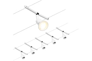 Paulmann Sistema de Cableado Spot Salt, Corduo, Corriente Continua, Máx. 5x10 W, Bombilla Tipo GU5,3, Sistema de Cableado, Bombillas No Incluidas, Cable Metálico, Color Blanco, 94458